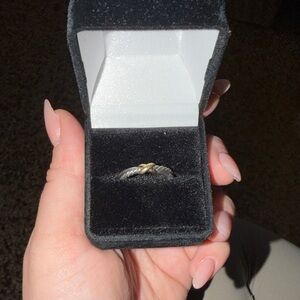 David Yurman Silver and Gold Women's Ring Authentic